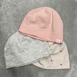 Set of 3 baby girl jersey hats